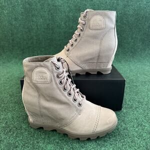 Sorel Joan of Arctic Wedge II PDX Bootie Women's Size 8.5 Omega Taupe Wet Sand